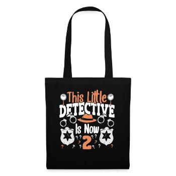 This little detective is now 2, 2nd birthday - Tote Bag - black - Front