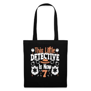 This little detective is now 7 years old, 7 years old - Tote Bag - black - Front