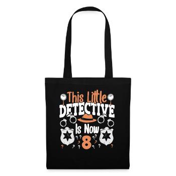 This little detective is now 8, 8 years old - Tote Bag - black - Front