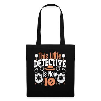 Ce petit détective a maintenant 10, 10 ans - Sac en tissu - noir - Devant