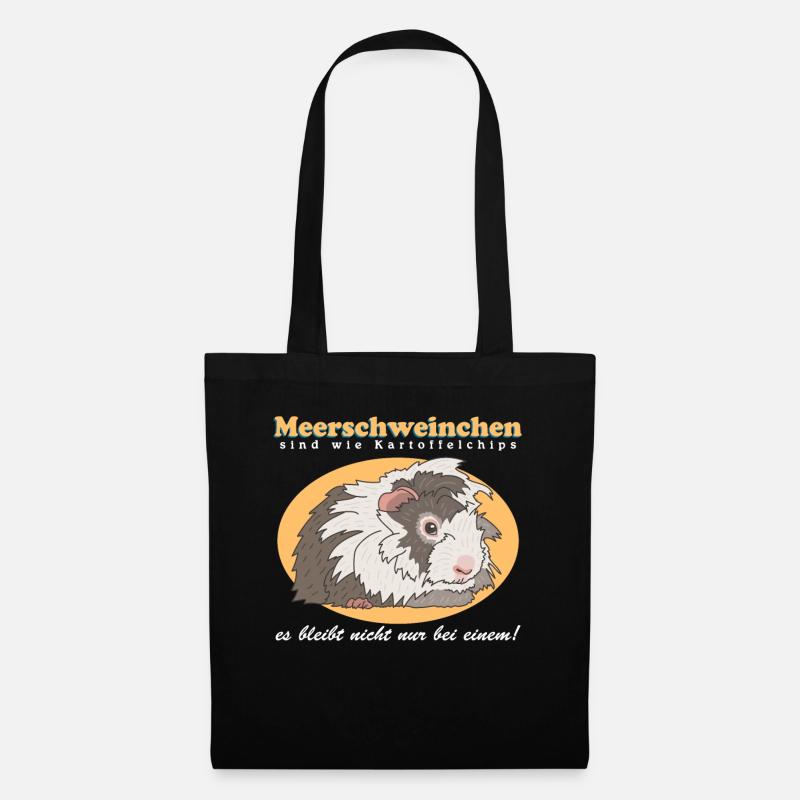 Meerschweinchen Meerschwein Geschenk - Stoffbeutel - Schwarz
