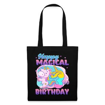 Joyeux 3ème anniversaire Licorne - Sac en tissu - noir - Devant