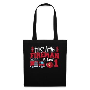 This little firefighter is now 1, - Tote Bag - black - Front