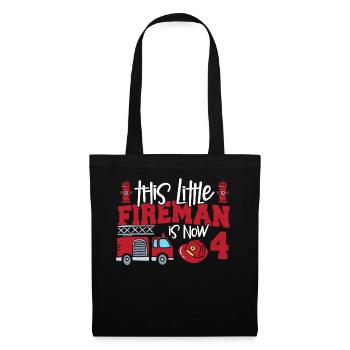This little firefighter is now 4, - Tote Bag - black - Front