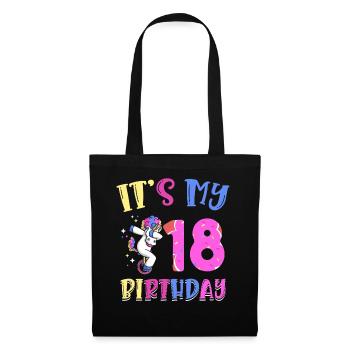C’est mon 18e anniversaire Dabbing Unicorn Pony - Sac en tissu - noir - Devant