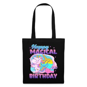 Happy Magical 2nd Birthday Einhorn Pony - Stoffbeutel - Schwarz - Vorne