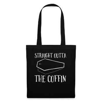 Straight Outta The Coffin Spooky Halloween Urlaub - Stoffbeutel - Schwarz - Vorne