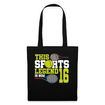 Cette légende du sport a maintenant 16 ans, le tennis 16. - Sac en tissu - noir - Devant