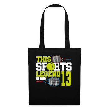 Cette légende du sport a maintenant 13 ans, le tennis 13. - Sac en tissu - noir - Devant