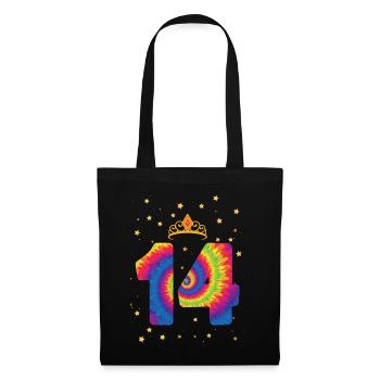14th birthday Krone | Tie Dye Themed Birthday | - Tote Bag - black - Front
