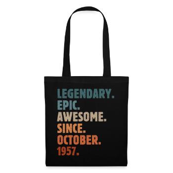 1957 October Vintage Birthday Gift - Tote Bag - black - Front