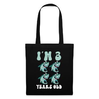 Ce petit chasseur de mégalodon a 4 ans - - Sac en tissu - noir - Devant