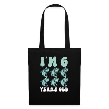 Ce petit chasseur de mégalodon a 6 ans - - Sac en tissu - noir - Devant