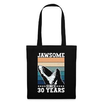 Jawsome seit 30 Jahren - Megalodon Hai 30. - Stoffbeutel - Schwarz - Vorne