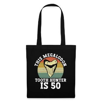 This Megalodon Tooth Hunter Turns 50 - Megalodon Shark - Tote Bag - black - Front
