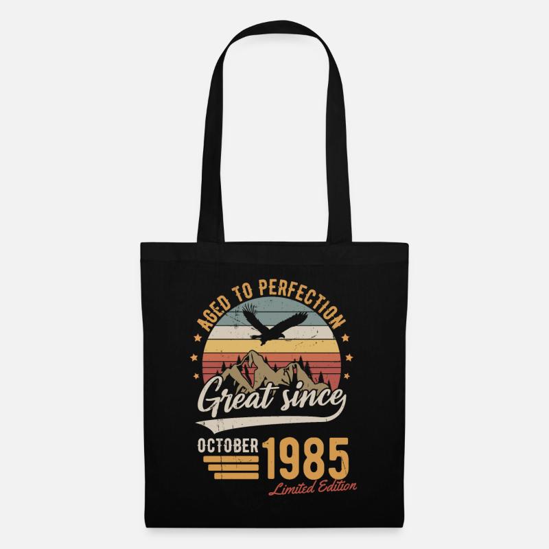 Oktober 1985 Limited Edition Geburtstag Geschenk - Stoffbeutel - Schwarz