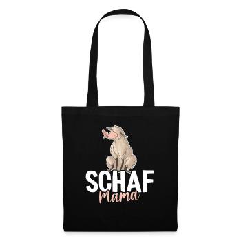 Lustiges Schafmotiv - Bäuerin Landwirtin & Schaf - Stoffbeutel - Schwarz - Vorne