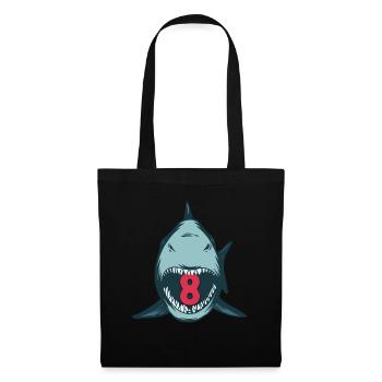 Megalodon Hai 8th birthday 8 years Megalodon - Tote Bag - black - Front