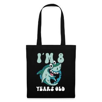 Ce petit chasseur de mégalodon a 8 ans - - Sac en tissu - noir - Devant