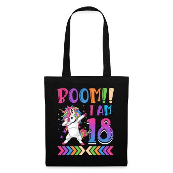 Boom!! Ich Bin 18, Buntes Lustiges Einhorn 18. - Sac en tissu - noir - Devant
