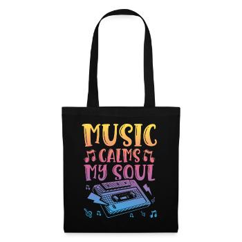 Musik Beruhigt Meine Seele Musikalische - Stoffbeutel - Schwarz - Vorne