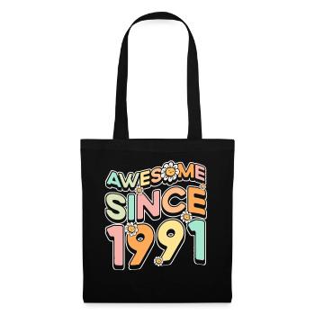 Fantastique depuis 1991 Fleurs Thème Fleurs - Sac en tissu - noir - Devant