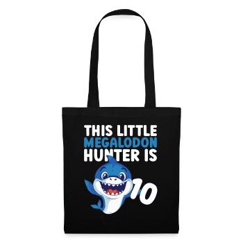 Ce petit chasseur de mégalodon a 10 ans - - Sac en tissu - noir - Devant