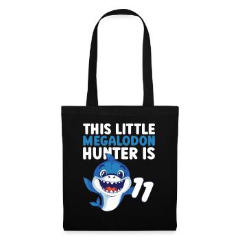 Ce petit chasseur de mégalodon a 11 ans - - Sac en tissu - noir - Devant