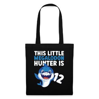 Ce petit chasseur de mégalodon a 12 ans - - Sac en tissu - noir - Devant