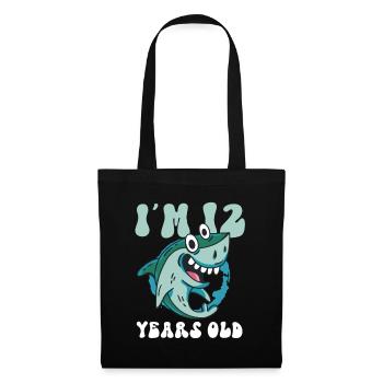 Ce petit chasseur de mégalodon a 12 ans - - Sac en tissu - noir - Devant