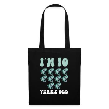 Ce petit chasseur de mégalodon a 10 ans - - Sac en tissu - noir - Devant