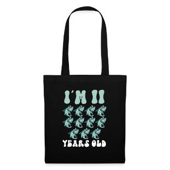Ce petit chasseur de mégalodon a 11 ans - - Sac en tissu - noir - Devant