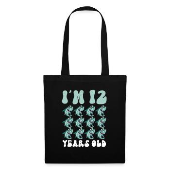 Ce petit chasseur de mégalodon a 12 ans - - Sac en tissu - noir - Devant