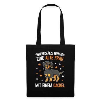 Teckel Hund Spruch - Dachshund & Dackel - Stoffbeutel - Schwarz - Vorne