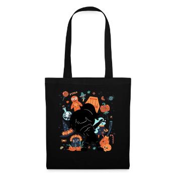 Funny Girl Child Silhouette Spooky - Tote Bag - black - Front