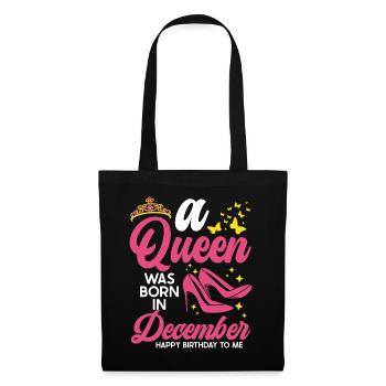 A queen was born in December all the best - Tote Bag - black - Front