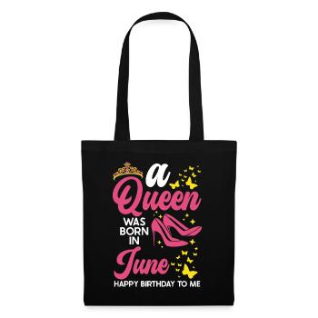 Une reine est née en juin tout le meilleur pour - Sac en tissu - noir - Devant