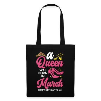 Une reine est née en mars tout le meilleur pour - Sac en tissu - noir - Devant