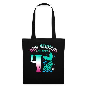 This Mermaid Is Now 4, Fairytale 4. - Tote Bag - black - Front
