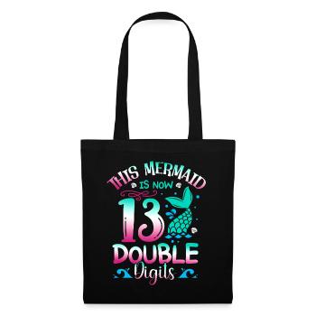 Cette sirène a maintenant 13 ans, à deux chiffres, - Sac en tissu - noir - Devant
