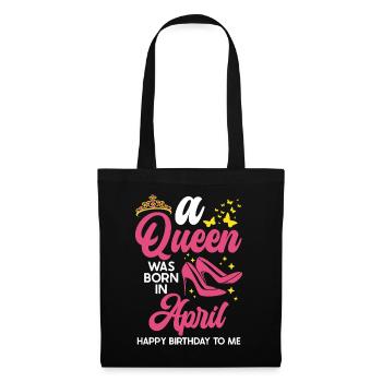 Une reine est née en avril tout le meilleur pour - Sac en tissu - noir - Devant