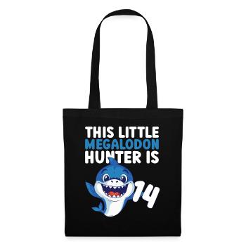 Ce petit chasseur de mégalodon a 14 ans - - Sac en tissu - noir - Devant