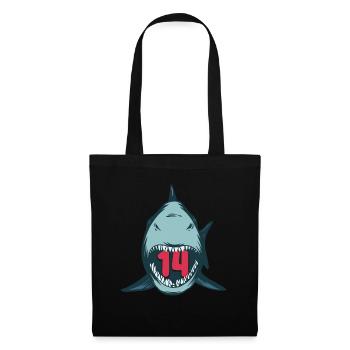Megalodon Hai 14th birthday 14 years Megalodon - Tote Bag - black - Front