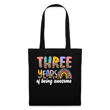 Three Years of Being Awesome Animal Skin Pattern - Tote Bag - black - Front