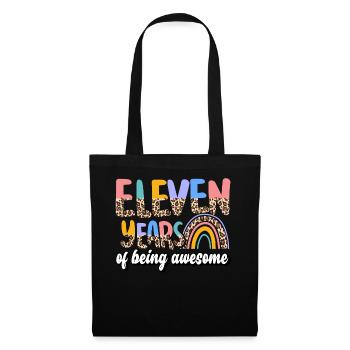 Eleven Years Of Being Awesome Animal Skin Pattern - Tote Bag - black - Front
