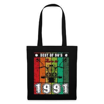 Best Of 90's Born 1991 Classic Motorcycle - Tote Bag - black - Front