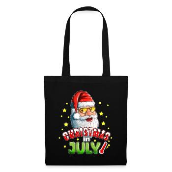 Sonnenbrille Christmas Weihnachtsmann im Urlaub - Stoffbeutel - Schwarz - Vorne