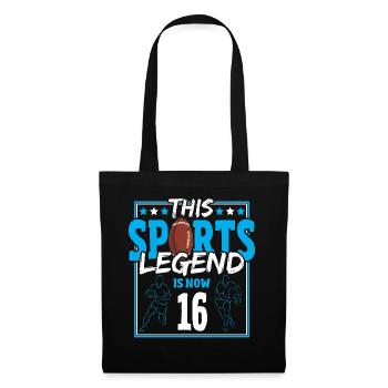 Cette légende du sport a maintenant 16 ans, le rugby à XV 16. - Sac en tissu - noir - Devant
