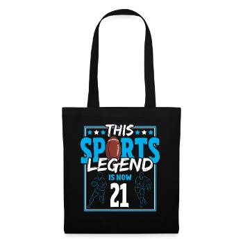Cette légende du sport a maintenant 21 ans, le rugby à XV 21. - Sac en tissu - noir - Devant