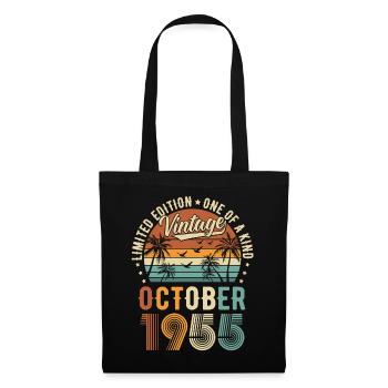 Limited Edition Oktober 1955 Geburtstag Geschenk - Stoffbeutel - Schwarz - Vorne